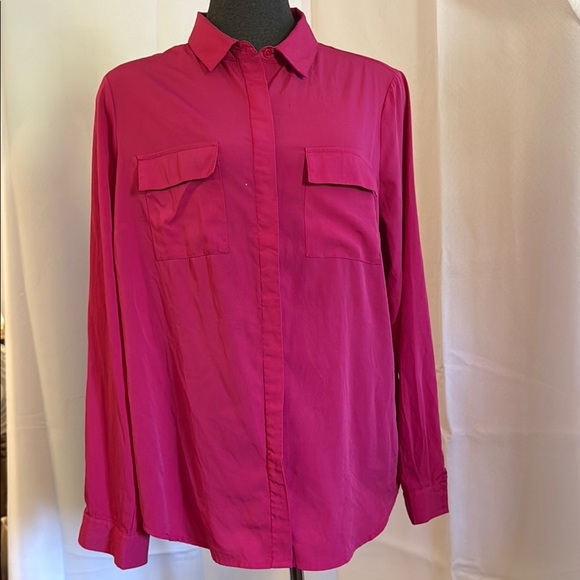 Ricki’s Vibrant Fushia Pink Button-Up Shirt size 14 - Picture 1 of 9